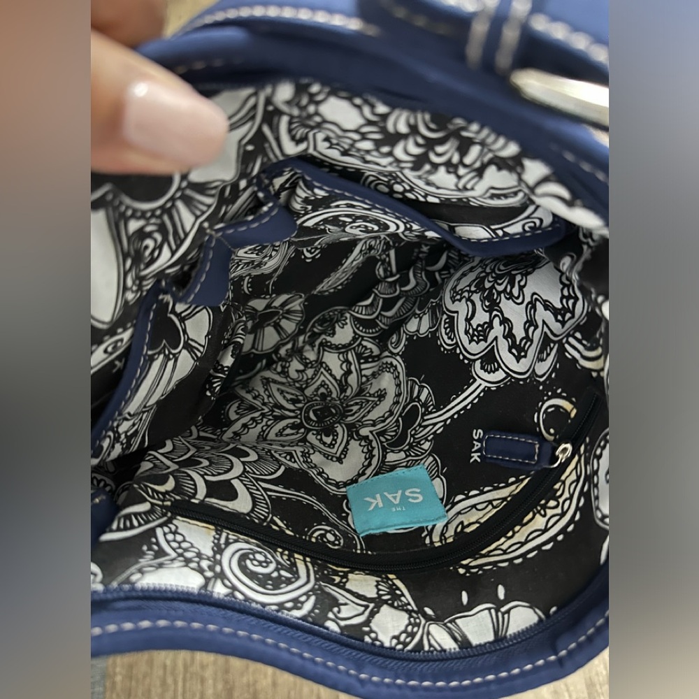 The Sak woven crochet shoulder bag navy - Picture 3 of 3